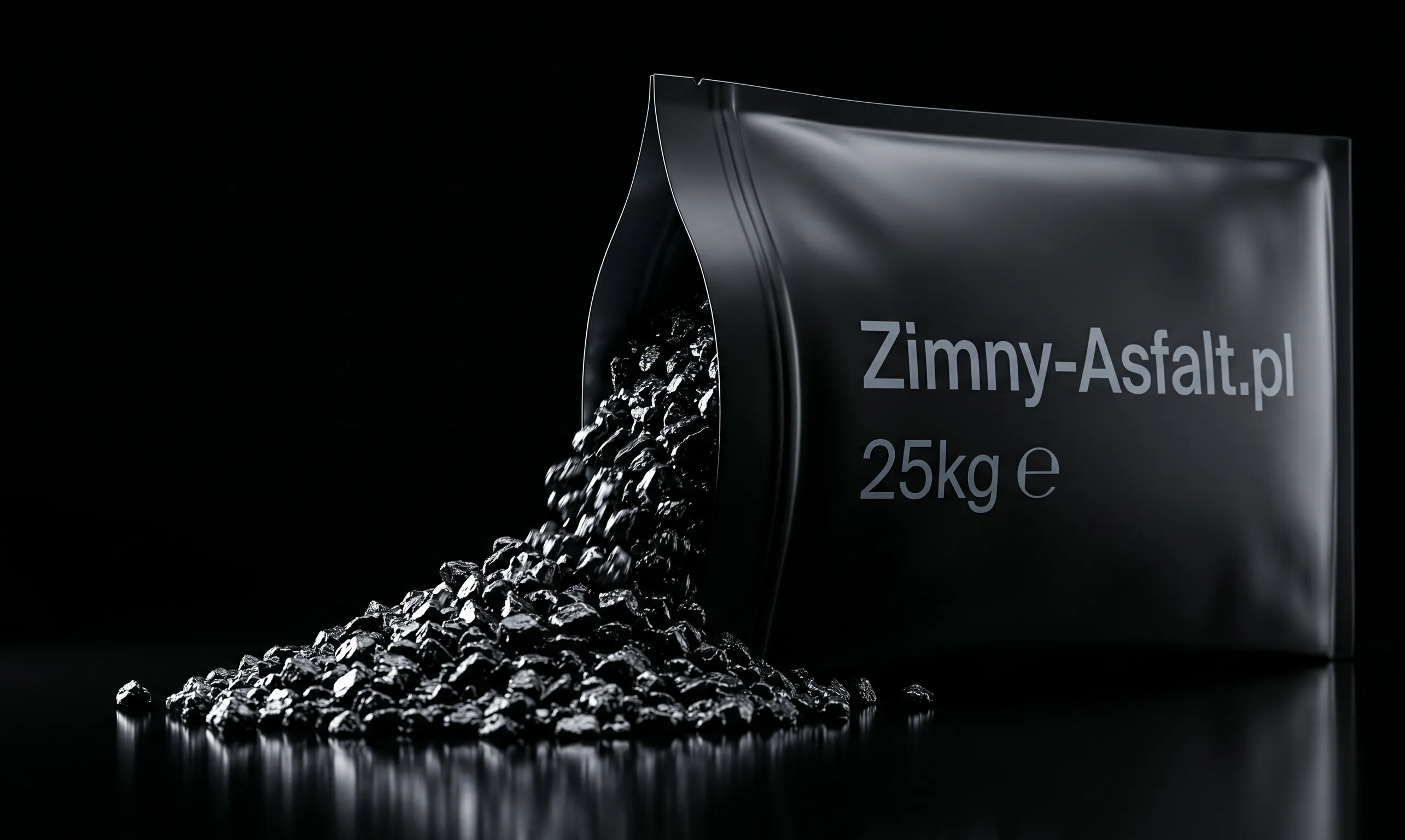Wysypujący się zimny asfalt z worka
